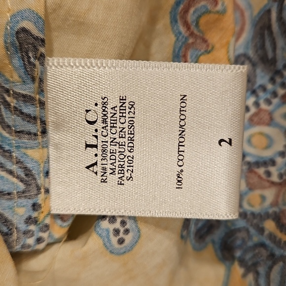 💕A.L.C.💕 Myra Paisley Long Sleeve Shift Dress ~ Apricot Abstract Floral 2 - Picture 16 of 16